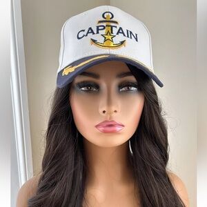 Embroidered Captain Anchor Nautical Yacht Sailor Sailing Navy Adjustable Hat New